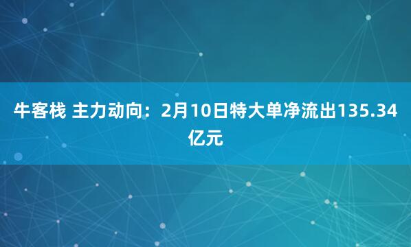 牛客栈 主力动向：2月10日特大单净流出135.34亿元
